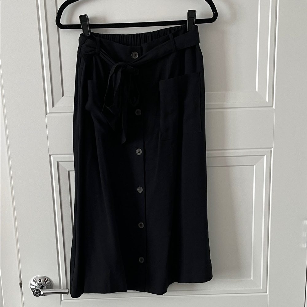 Old Navy Black Midi Skirt with Buttons
